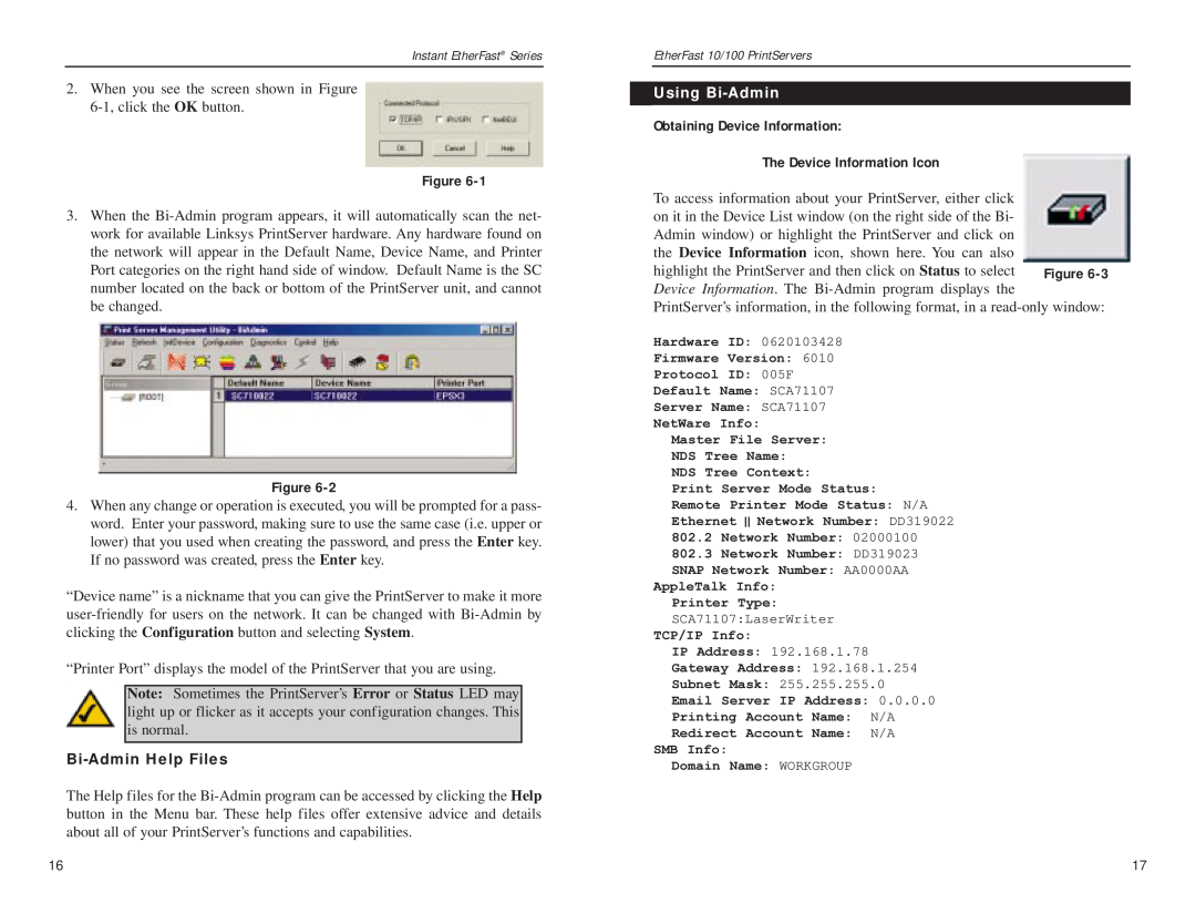 Linksys PPSX1, EPSX3 manual Bi-Admin Help Files, Using Bi-Admin 