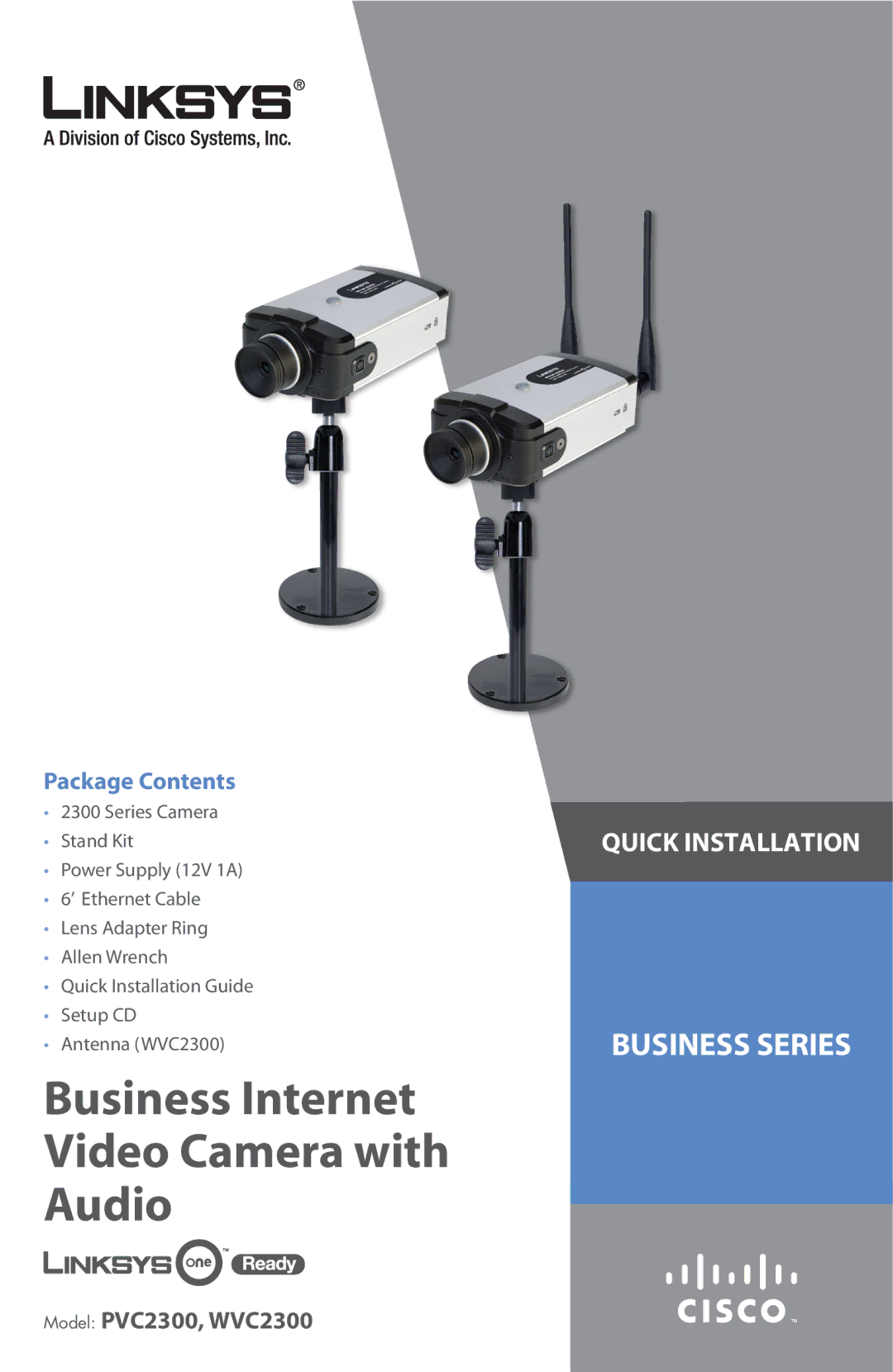 Linksys PVC2300 manual Business Internet Video Camera with Audio 