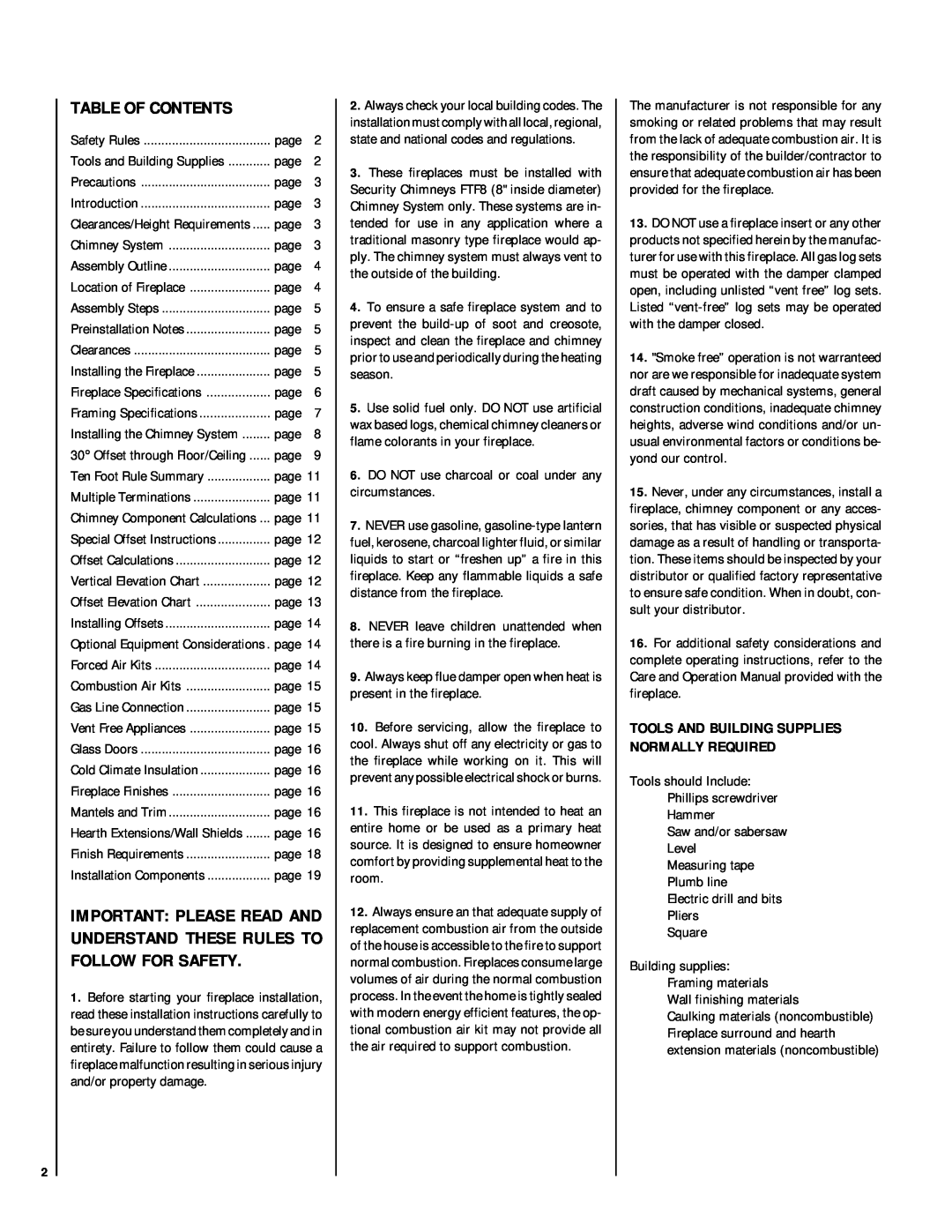 Linksys RDI-36-H HCI-36-H installation instructions Table Of Contents, Tools And Building Supplies Normally Required 