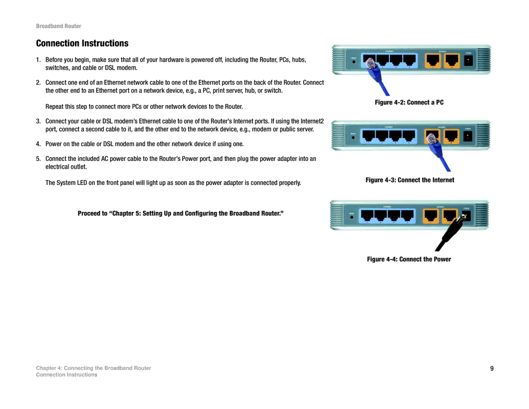 Linksys RT042 manual Connection Instructions, Connect a PC 