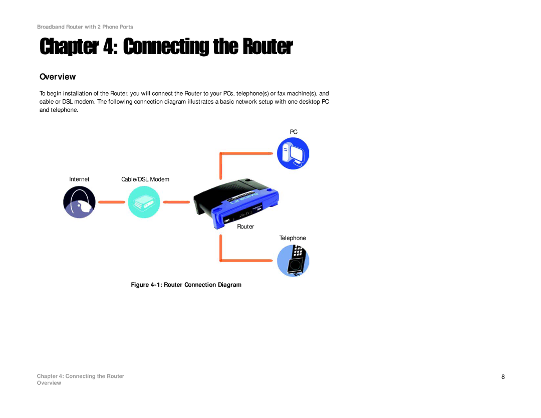 Linksys RT31P2-NA manual Connecting the Router, Overview 