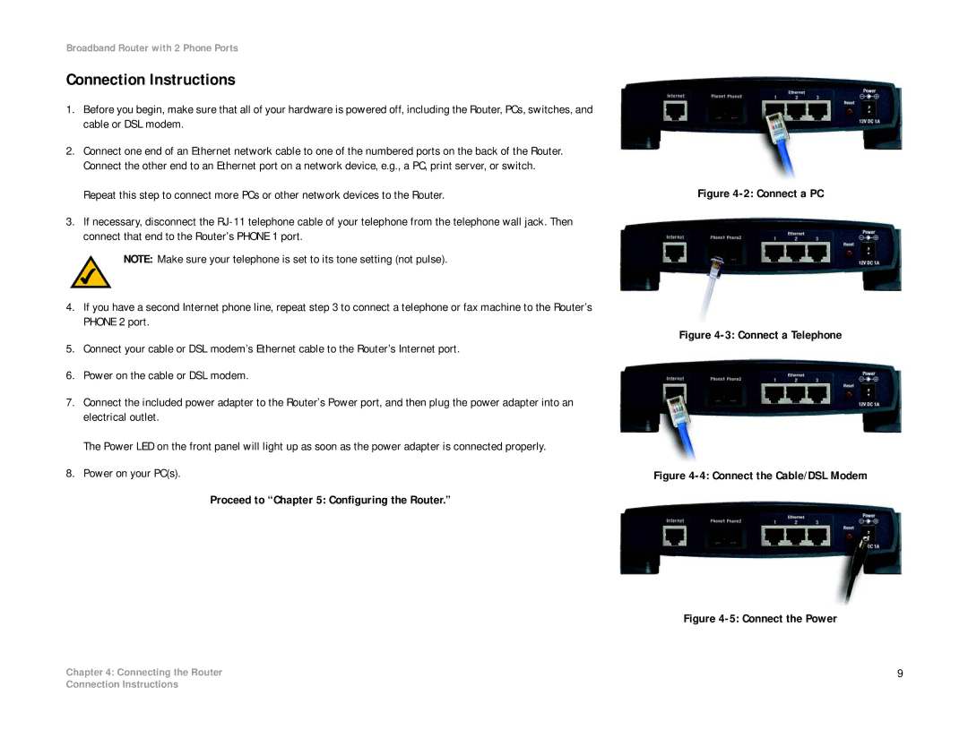 Linksys RT31P2-NA manual Connection Instructions, Connect a PC 