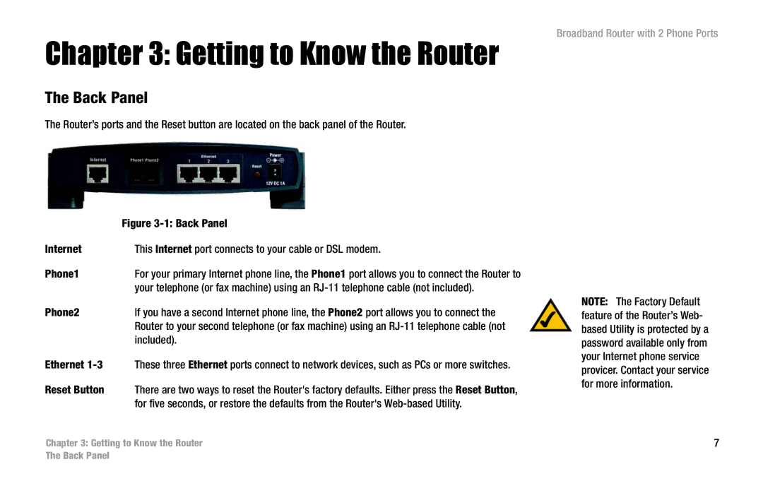 Linksys RT31P2 manual Getting to Know the Router, Back Panel 