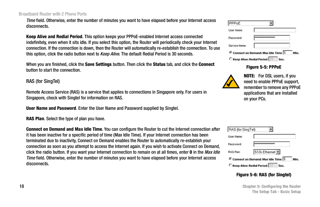 Linksys RT31P2 manual RAS for SingTel, PPPoE 