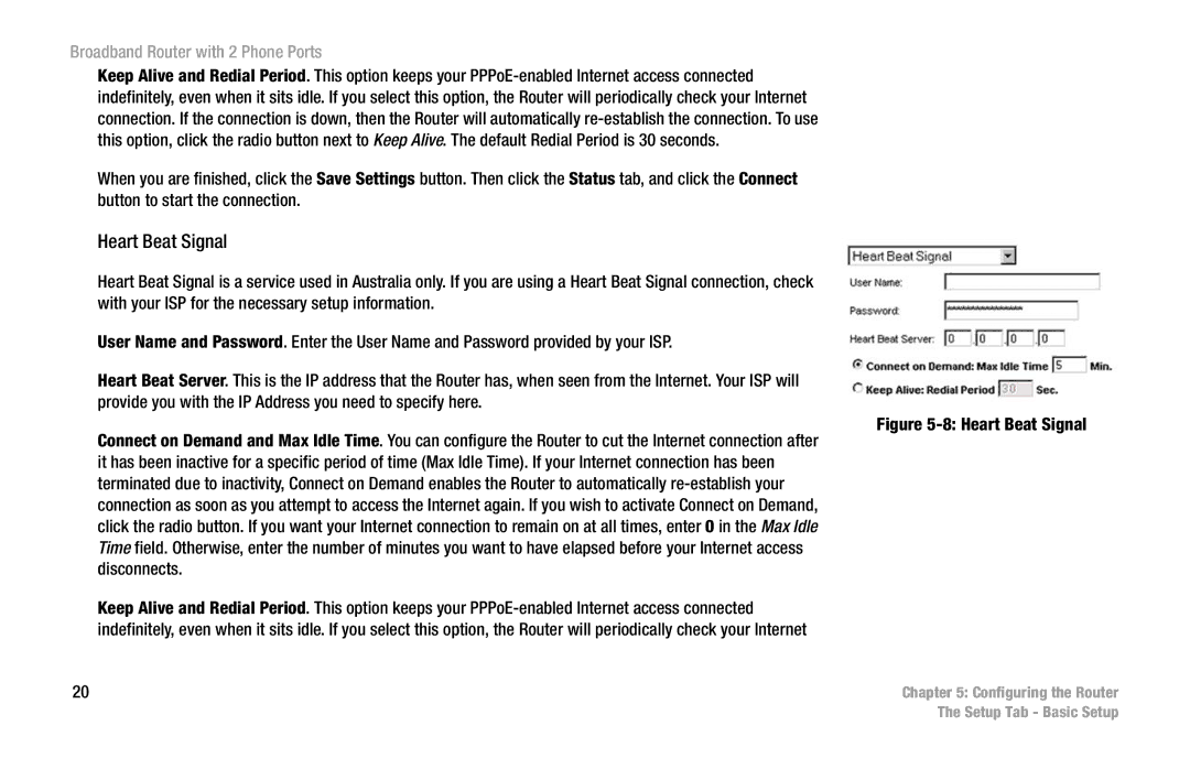 Linksys RT31P2 manual Heart Beat Signal 