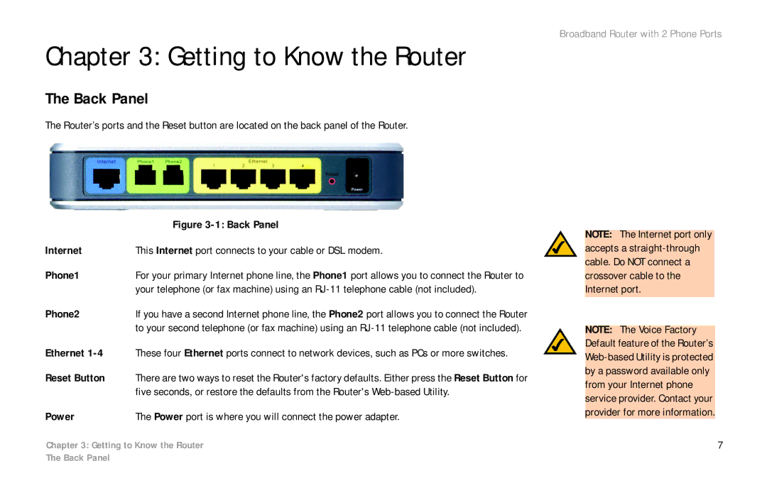 Linksys RTP300 manual Getting to Know the Router, Back Panel 