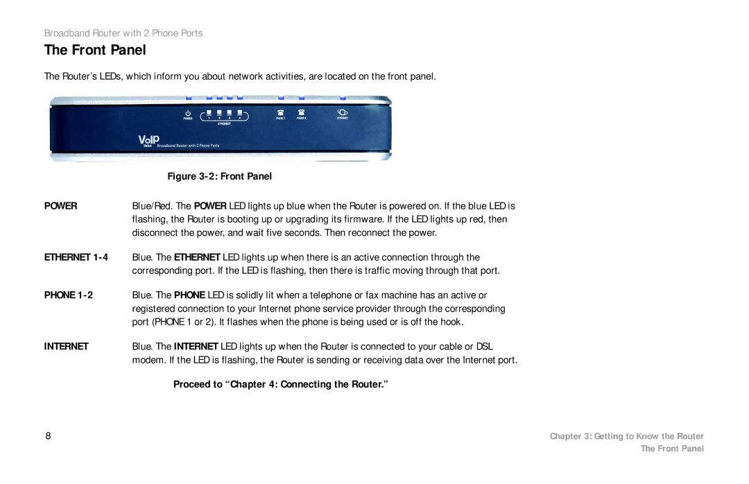 Linksys RTP300 manual Front Panel, Power 