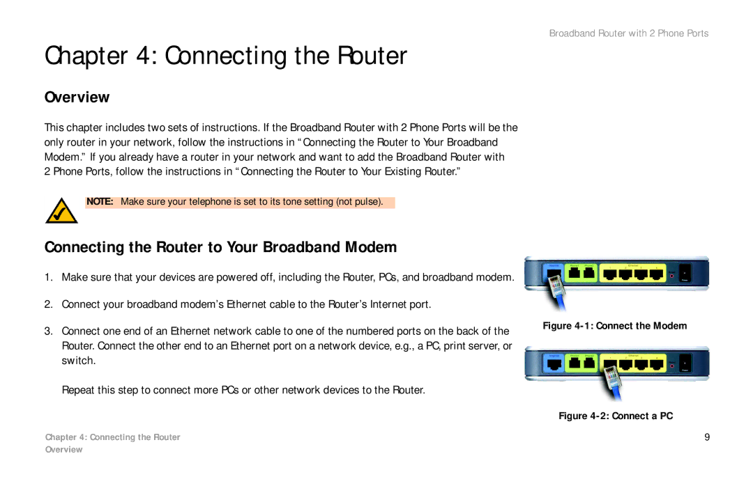 Linksys RTP300 manual Connecting the Router, Overview 