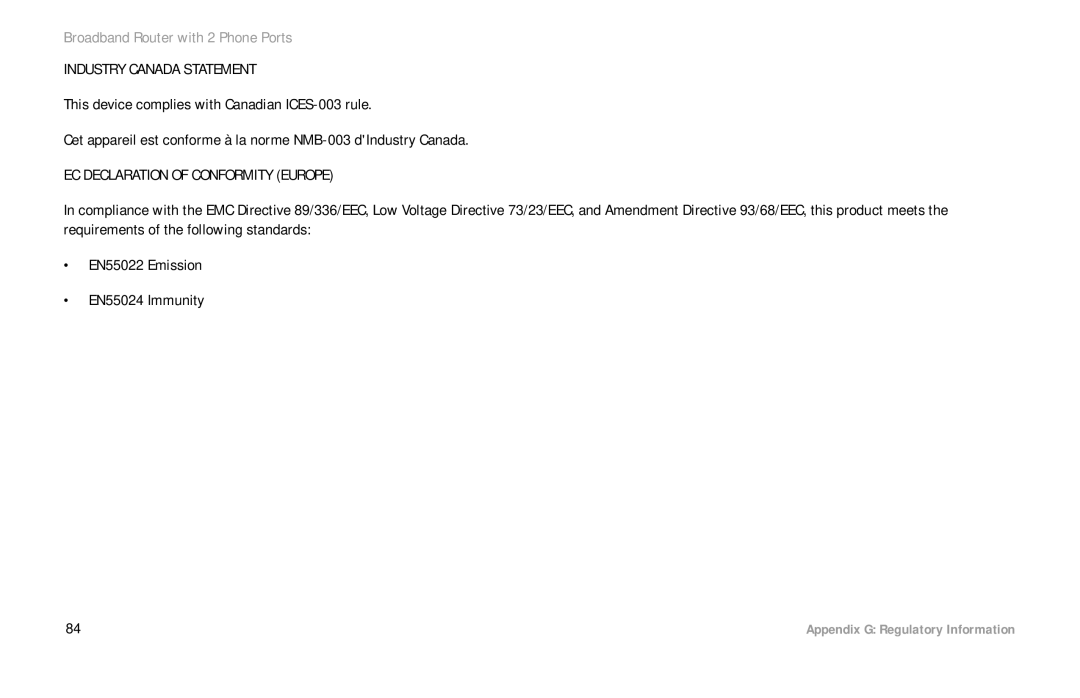 Linksys RTP300 manual Industry Canada Statement 