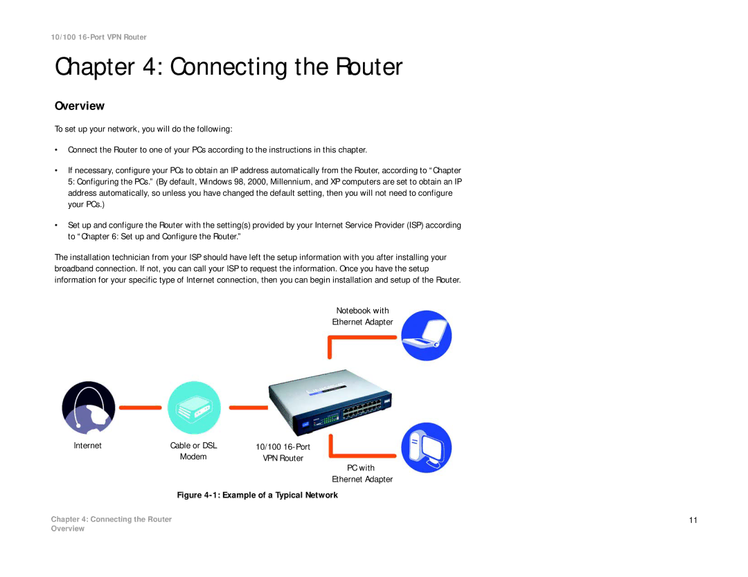 Linksys RV016 manual Connecting the Router, Overview 