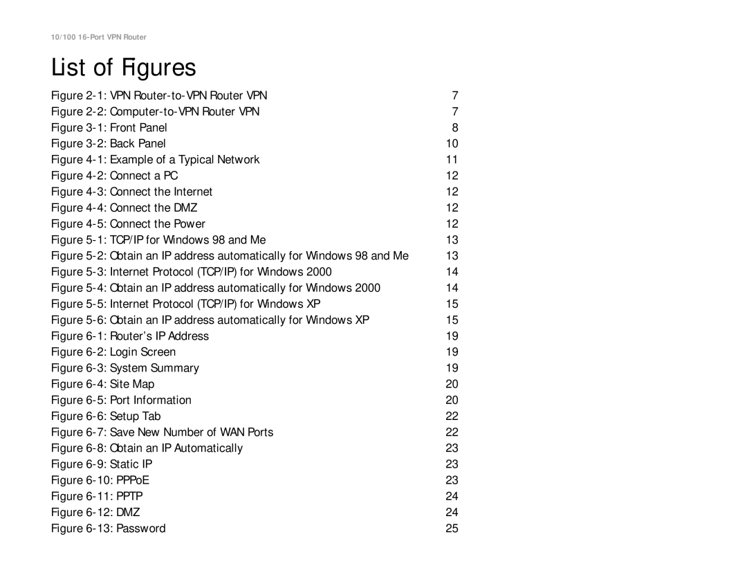 Linksys RV016 manual List of Figures, VPN Router-to-VPN Router VPN 