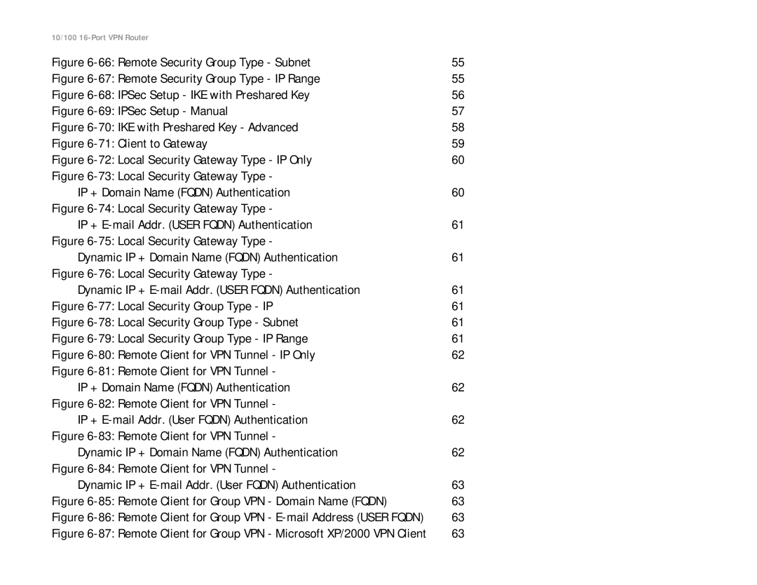 Linksys RV016 manual Remote Security Group Type Subnet 