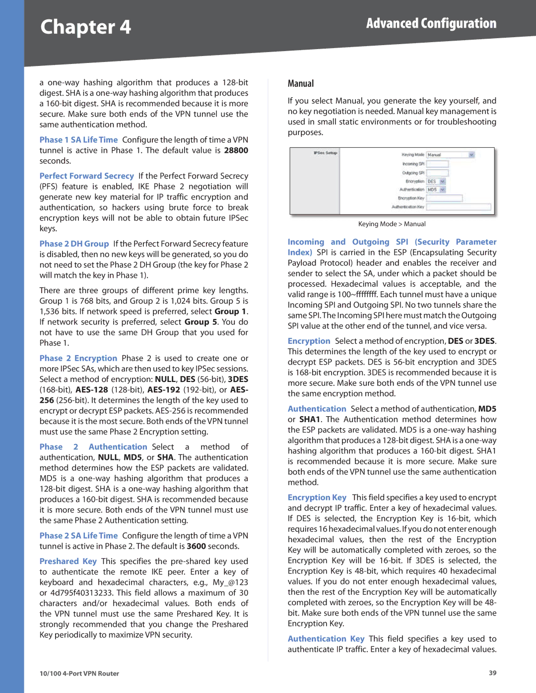 Linksys RV042 manual Keying Mode Manual 