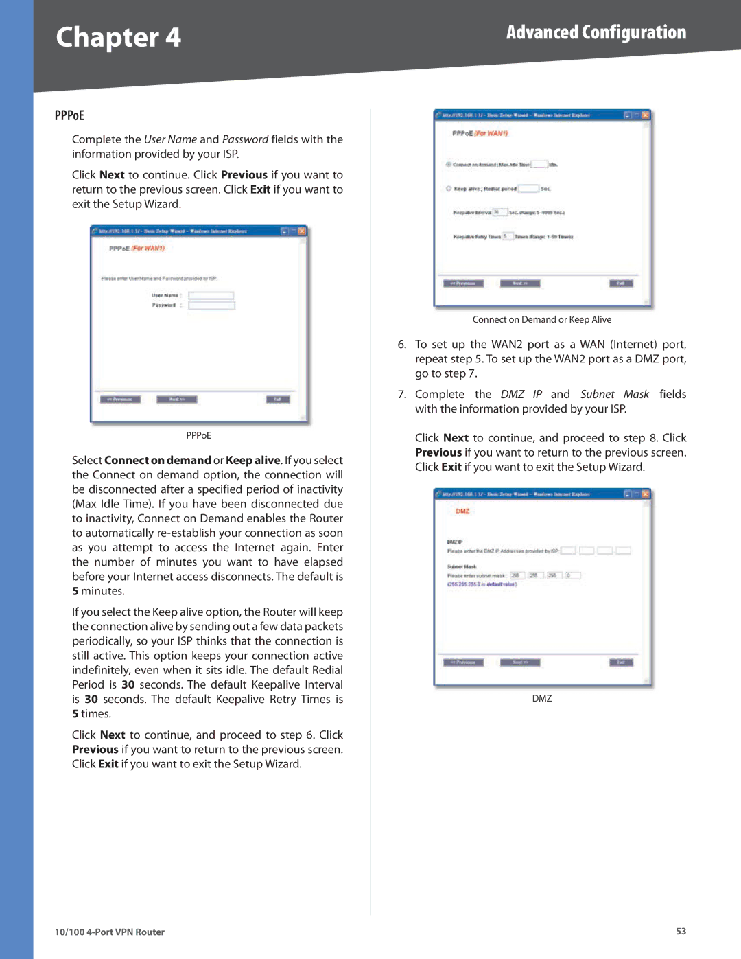 Linksys RV042 manual PPPoE, Minutes 