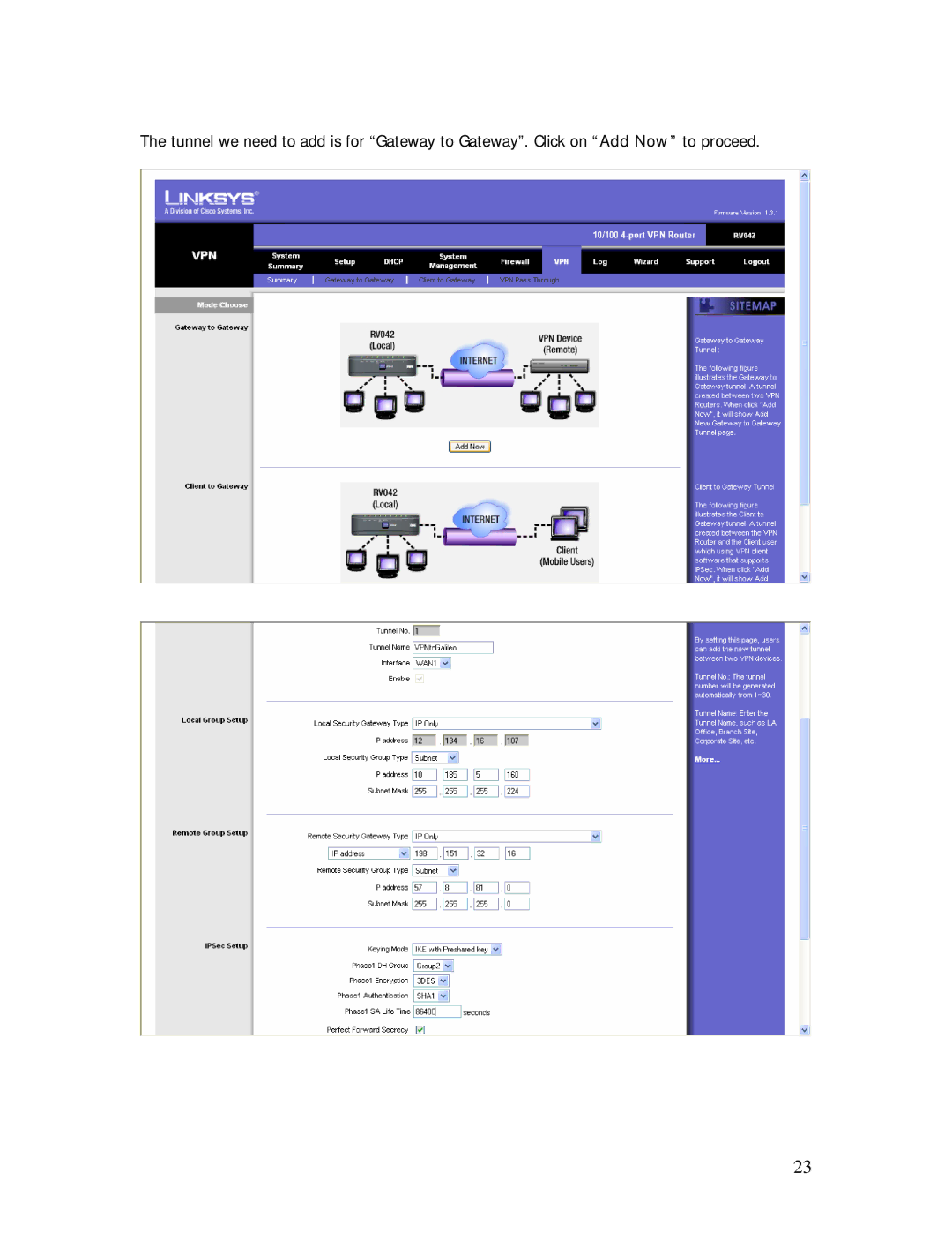 Linksys RV042 installation instructions 