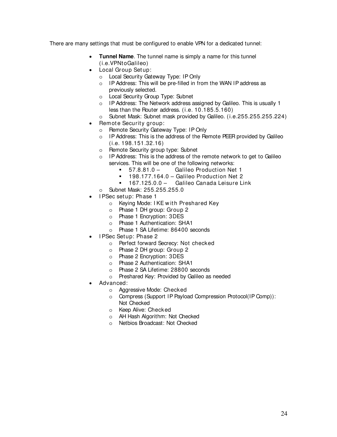 Linksys RV042 installation instructions VPNtoGalileo Local Group Setup 