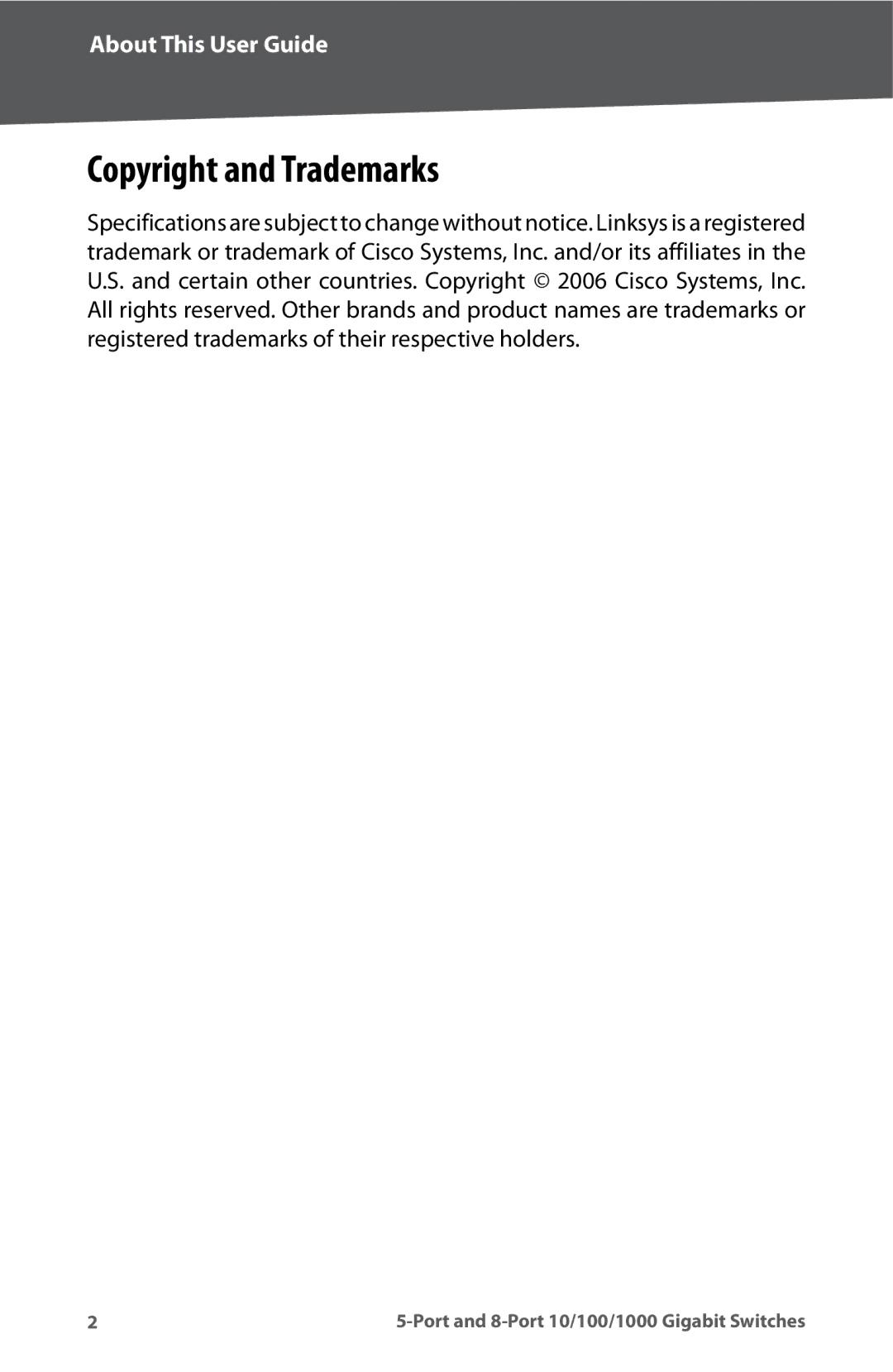 Linksys SD2005, SD2008 manual Copyright and Trademarks 