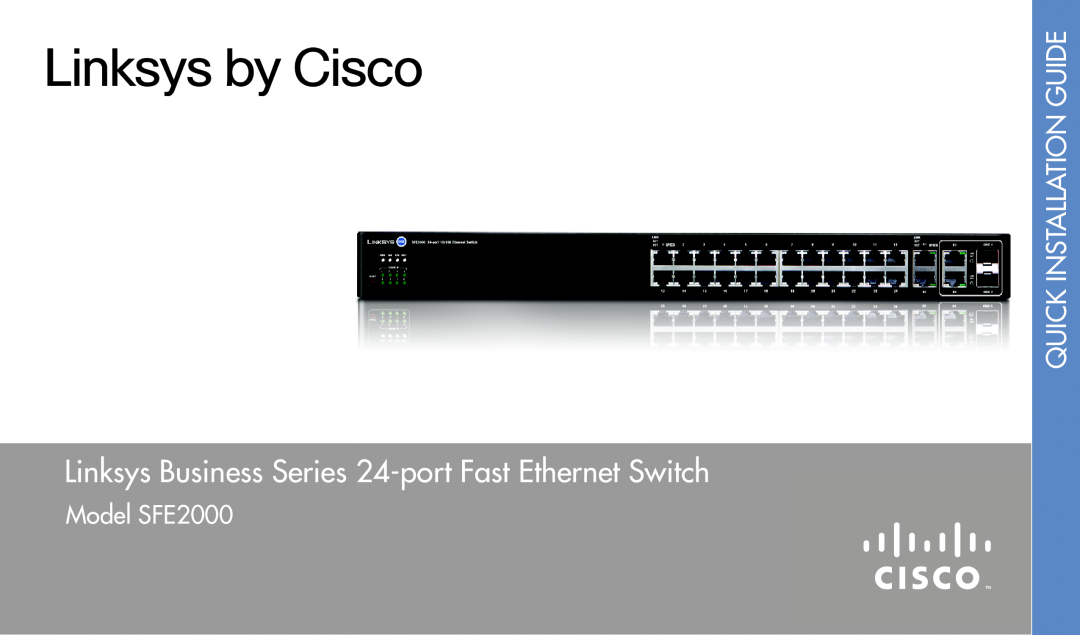 Linksys manual Linksys Business Series 24-port Fast Ethernet Switch, Quick Installation Guide, Model SFE2000 