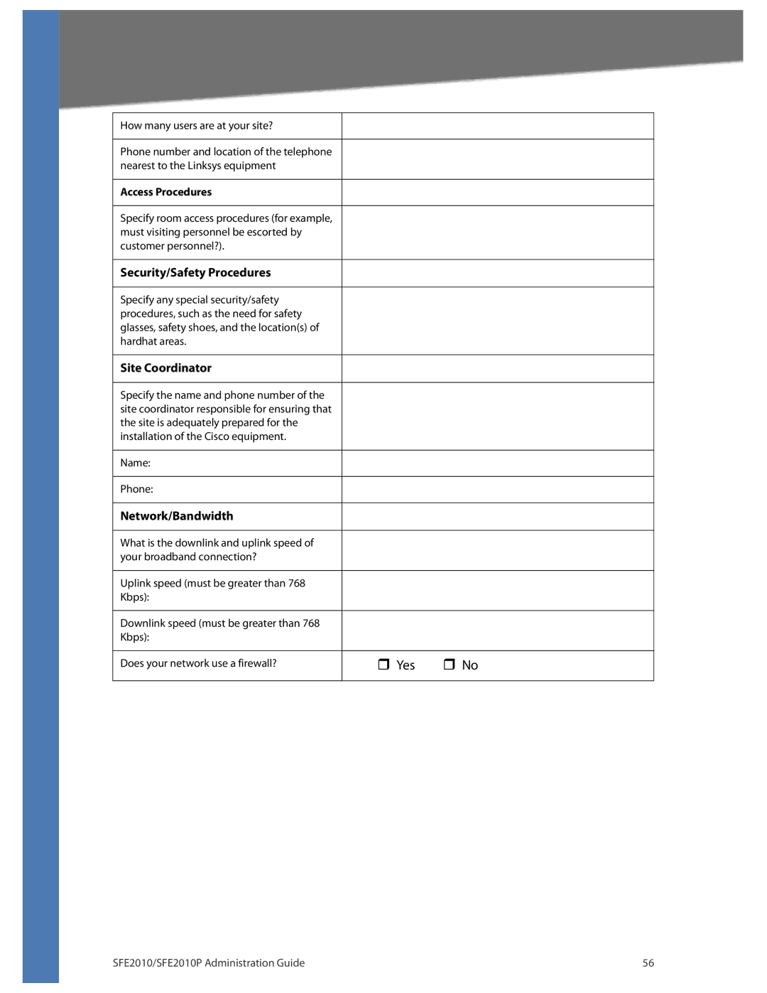 Linksys SFE2010P manual Yes 