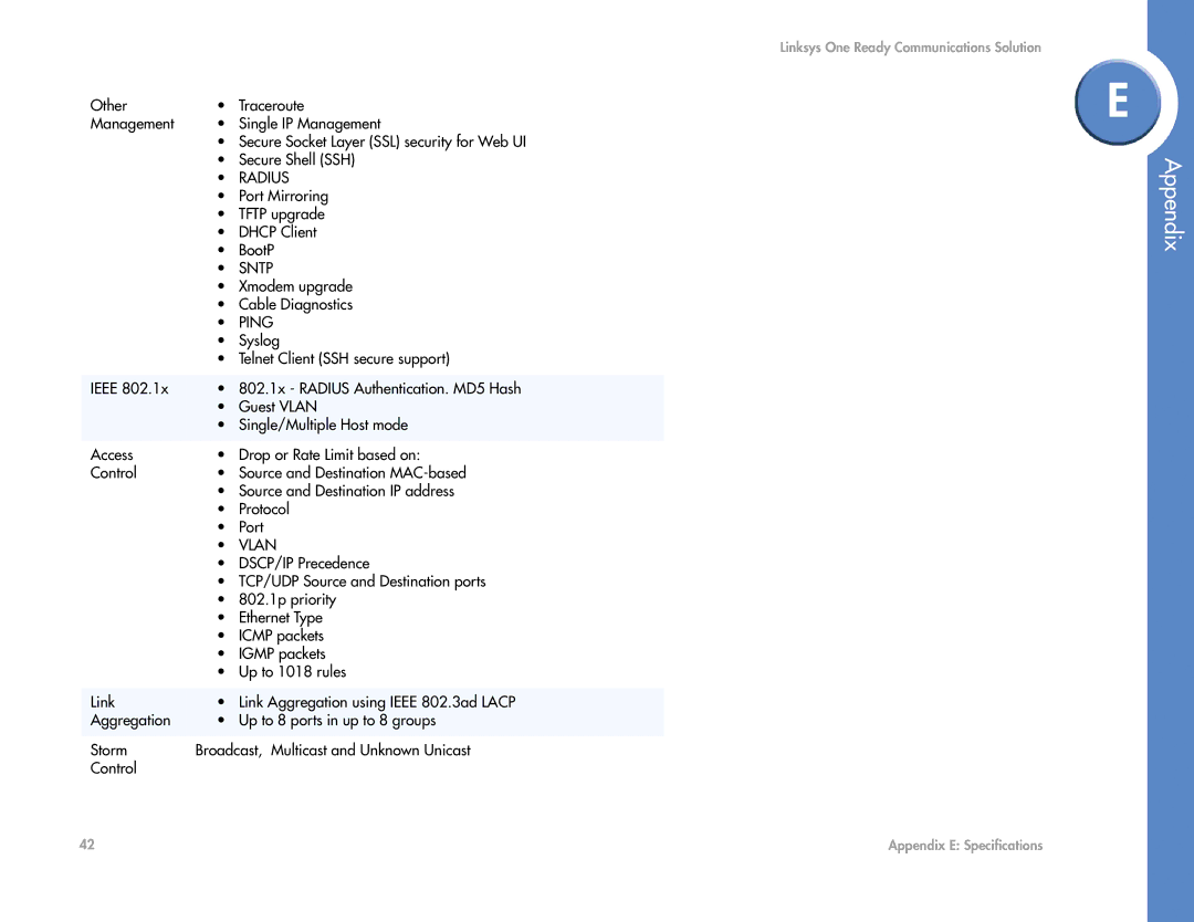 Linksys SGE2000 manual Radius 