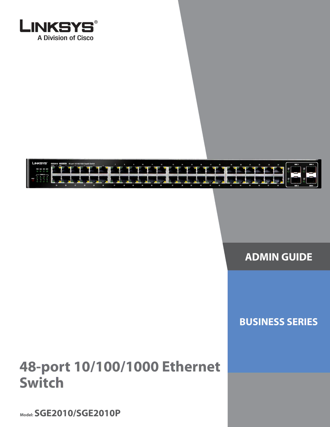 Linksys SGE2010P manual Port 10/100/1000 Ethernet Switch 