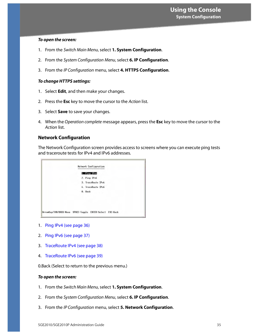 Linksys SGE2010P manual Network Configuration, To change Https settings 