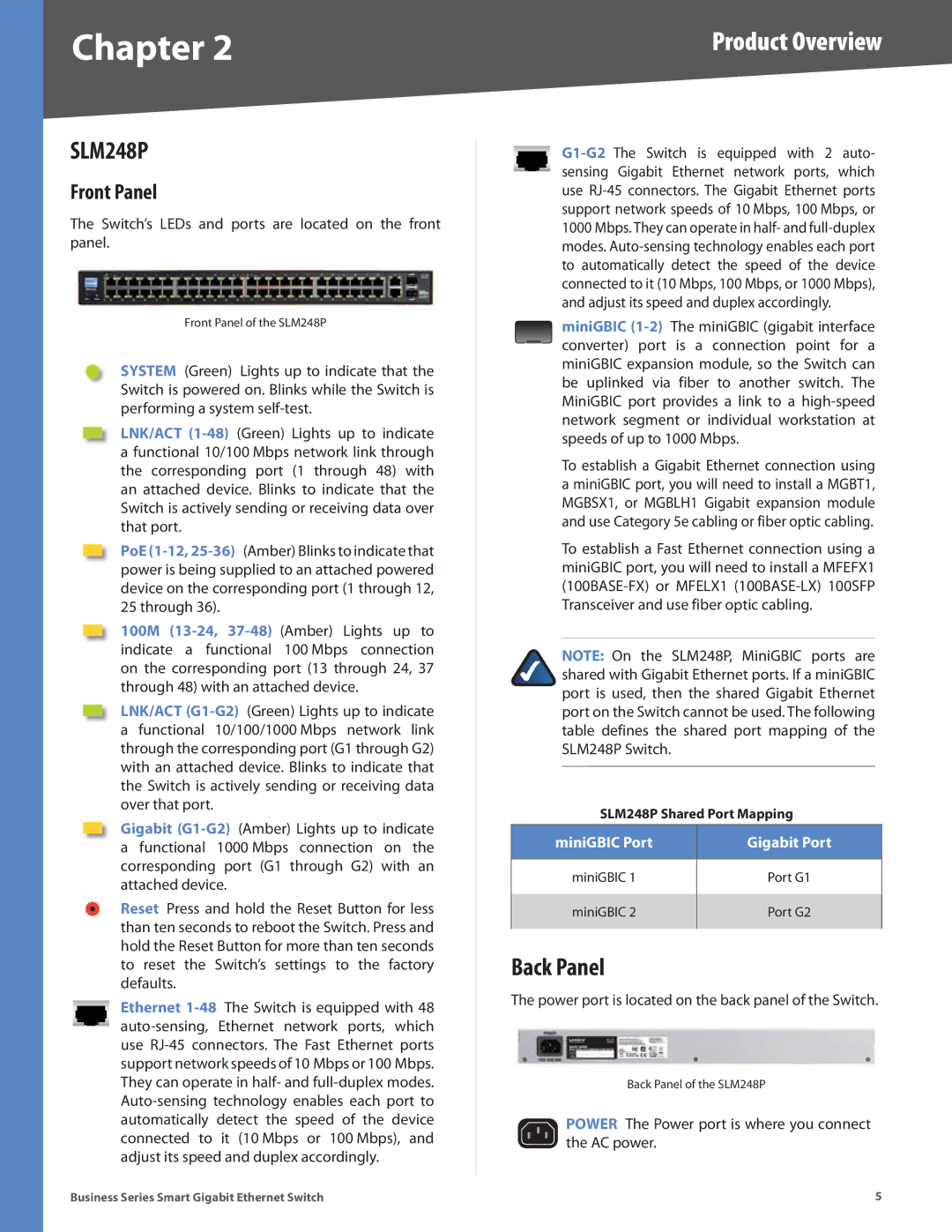 Linksys SLM2048, SLM248G, SLM224P, SLM2024, SLM224G manual SLM248P 