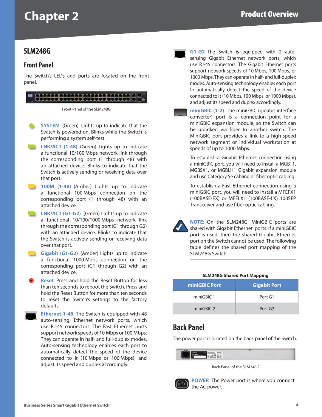 Linksys SLM2024, SLM248P, SLM224P, SLM2048, SLM224G manual SLM248G 