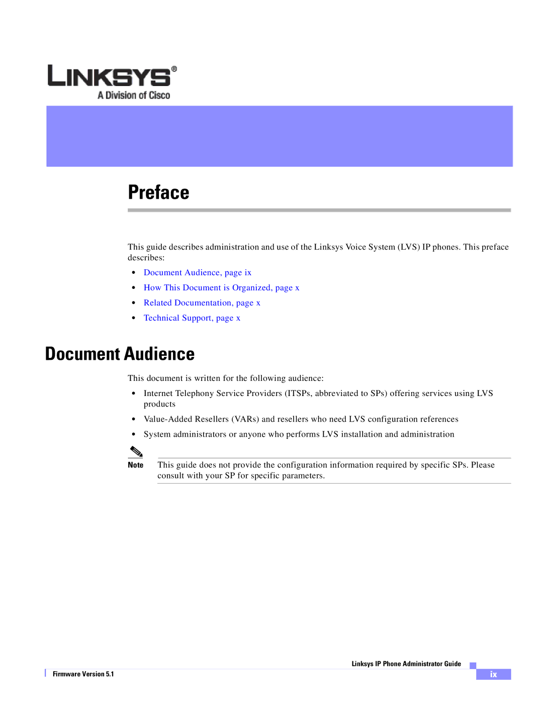 Linksys SPA 900 manual Preface, Document Audience 