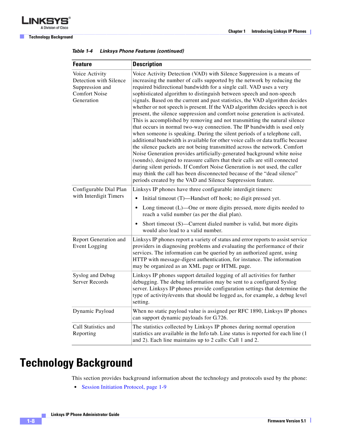 Linksys SPA 900 manual Technology Background, Session Initiation Protocol 