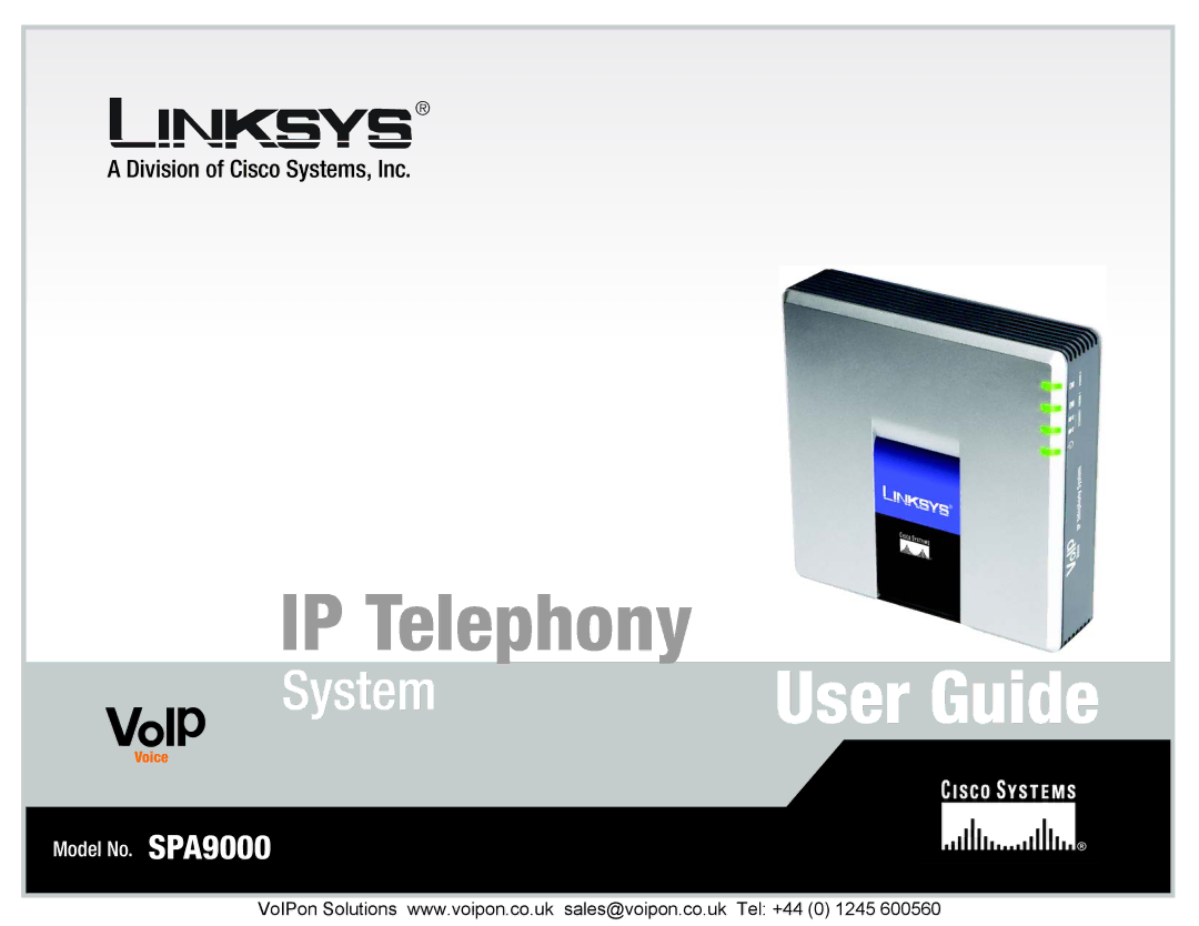 Linksys SPA9000 manual IP Telephony 