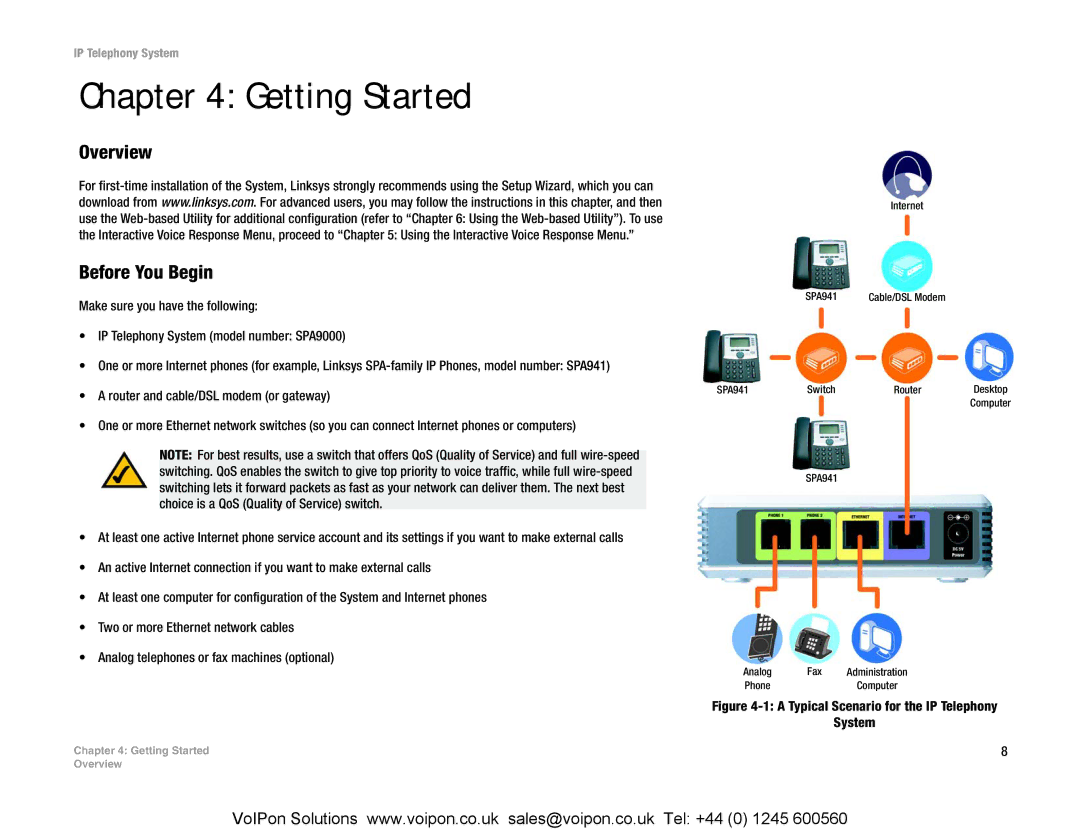 Linksys SPA9000 manual Getting Started, Overview Before You Begin 