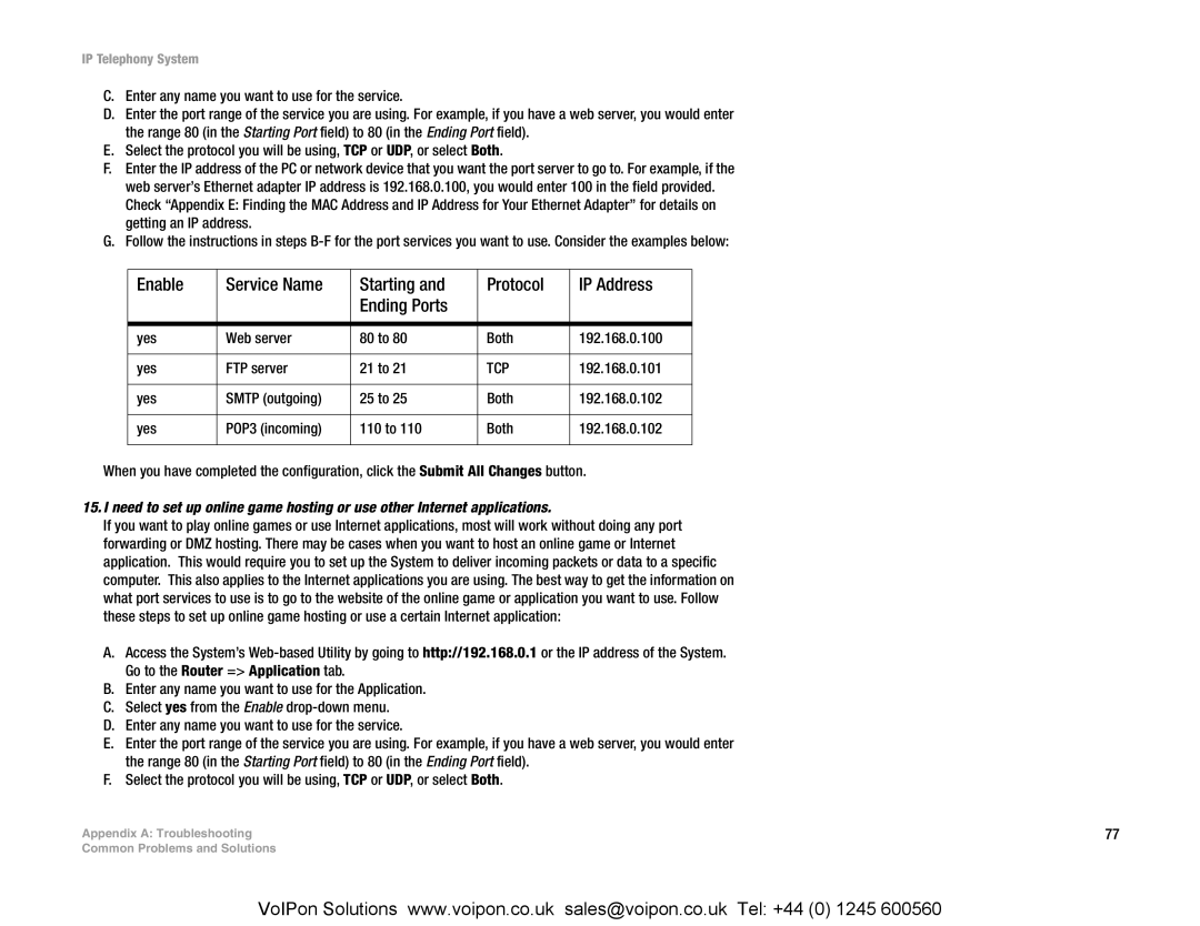 Linksys SPA9000 manual Tcp 