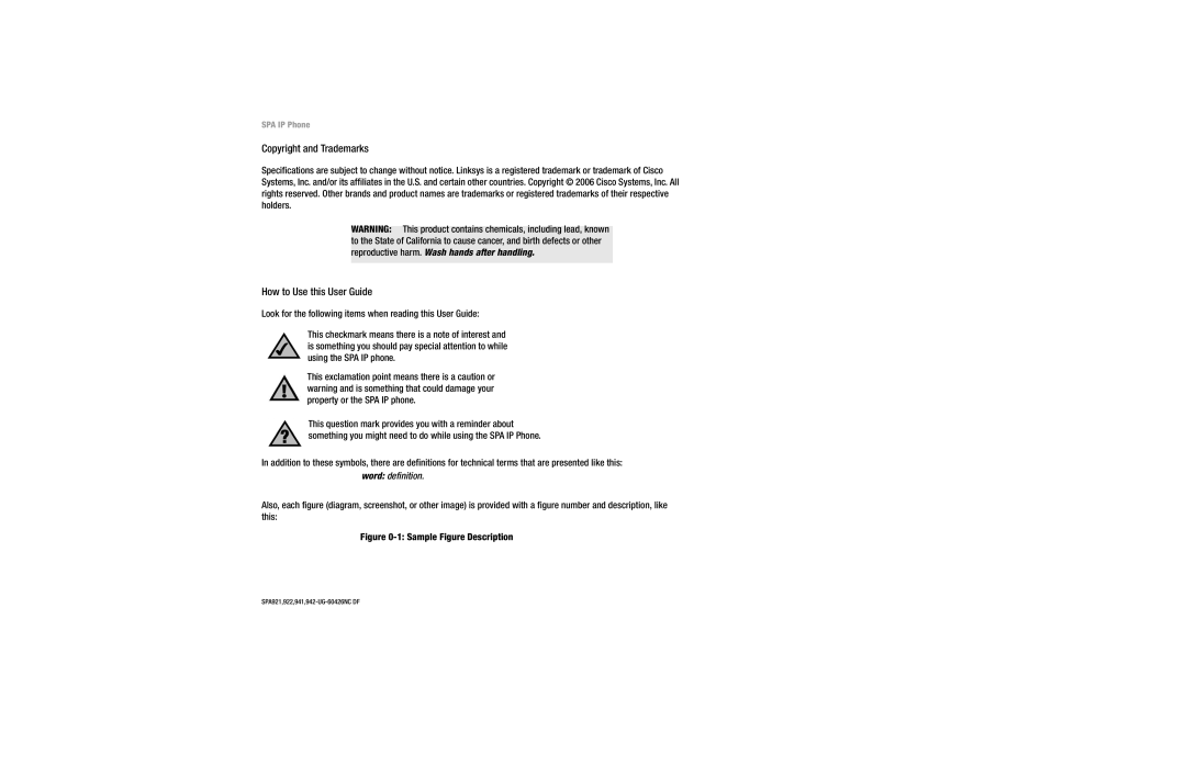 Linksys SPA922, SPA941, SPA942, SPA921, SPA 922 manual Copyright and Trademarks 