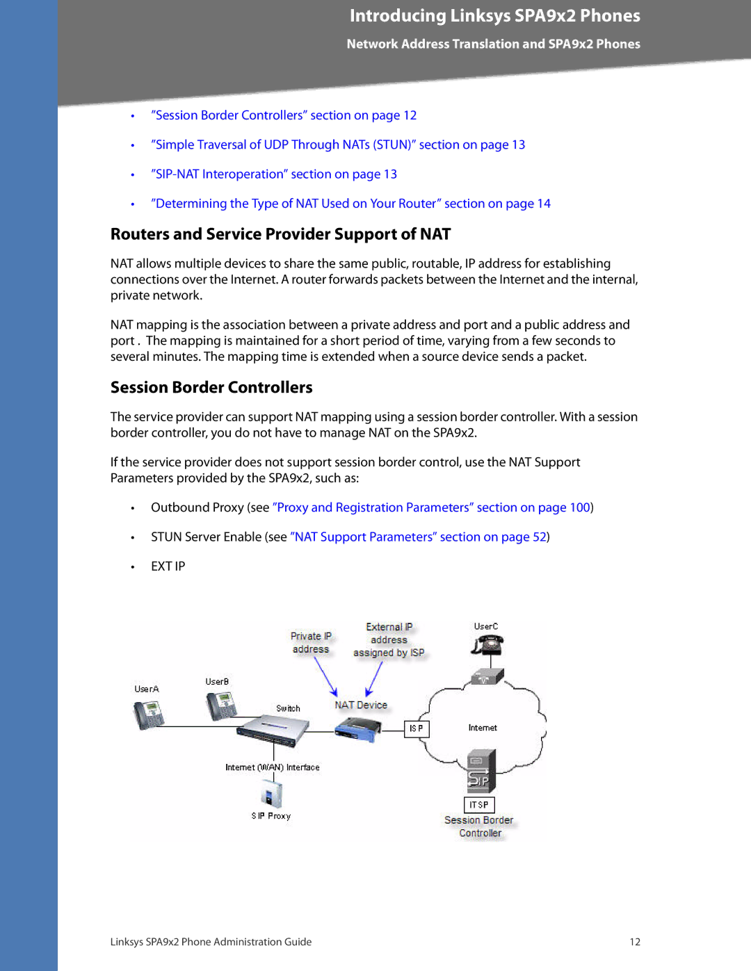 Linksys SPA922, SPA962, SPA942, SPA932 manual Routers and Service Provider Support of NAT, Session Border Controllers 