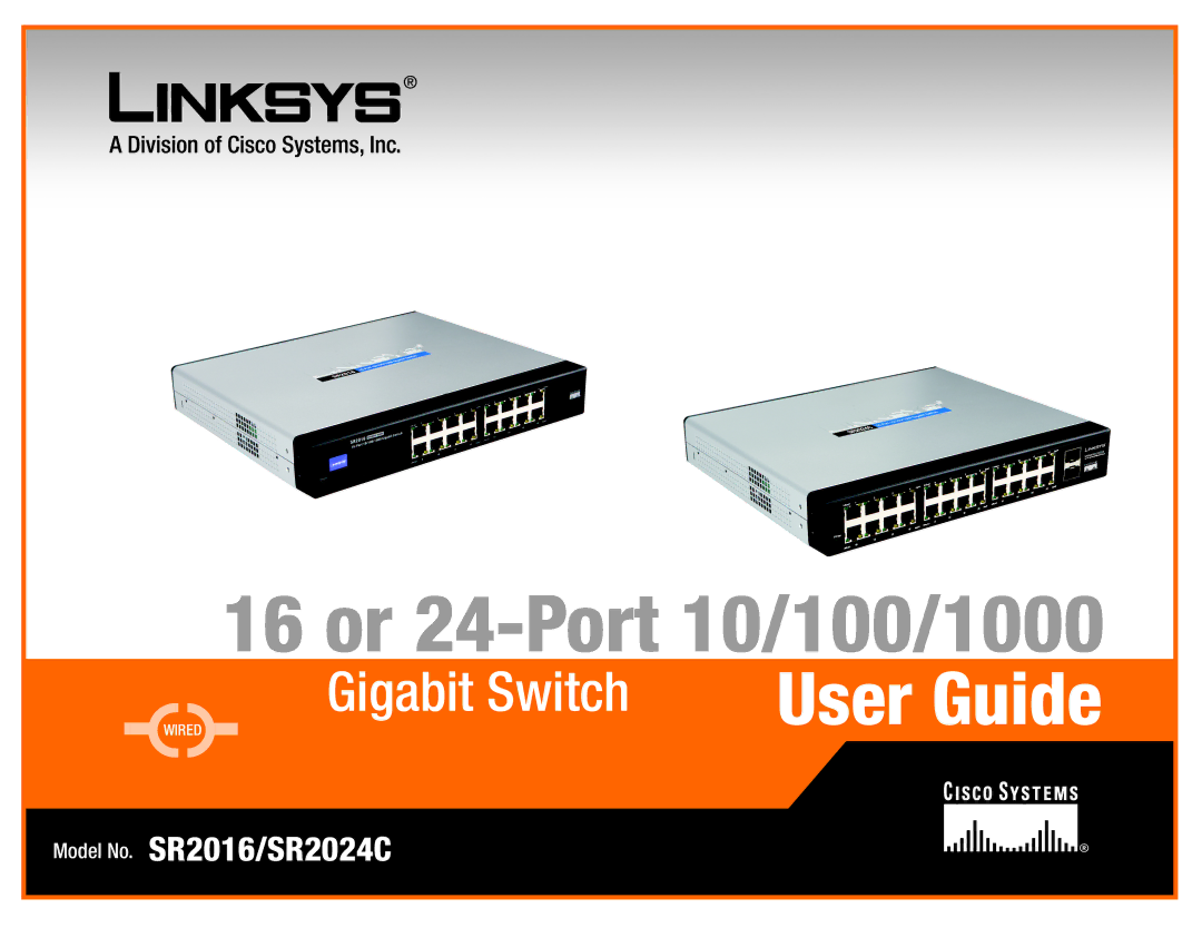 Linksys SR2024C manual 16 or 24-Port 10/100/1000 