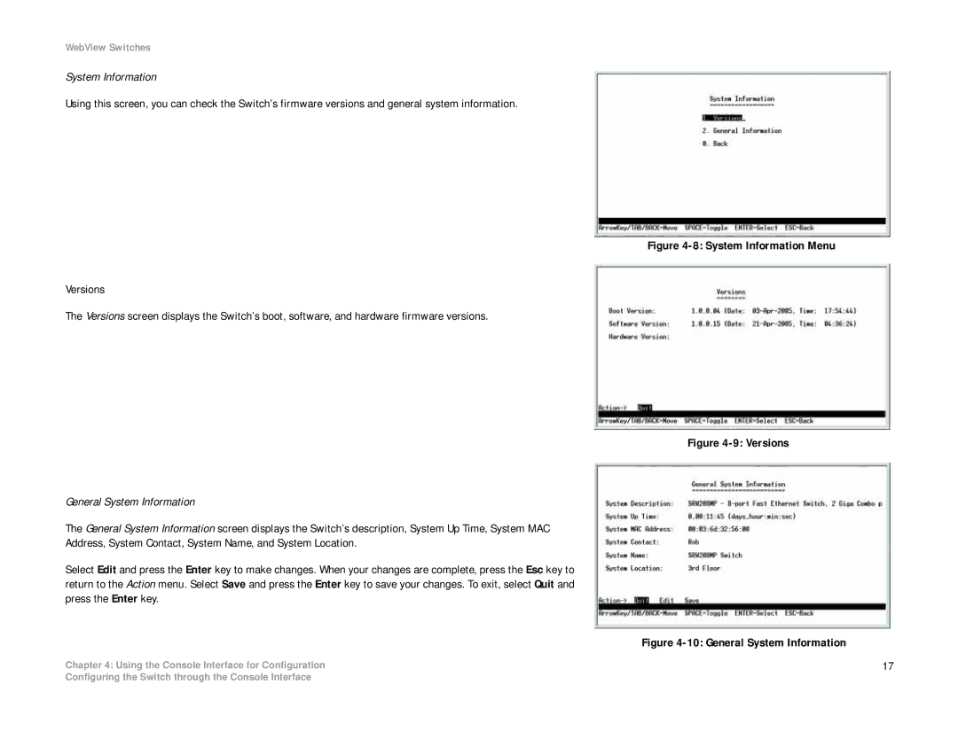 Linksys SRW2008P, SRW2008MP manual System Information 