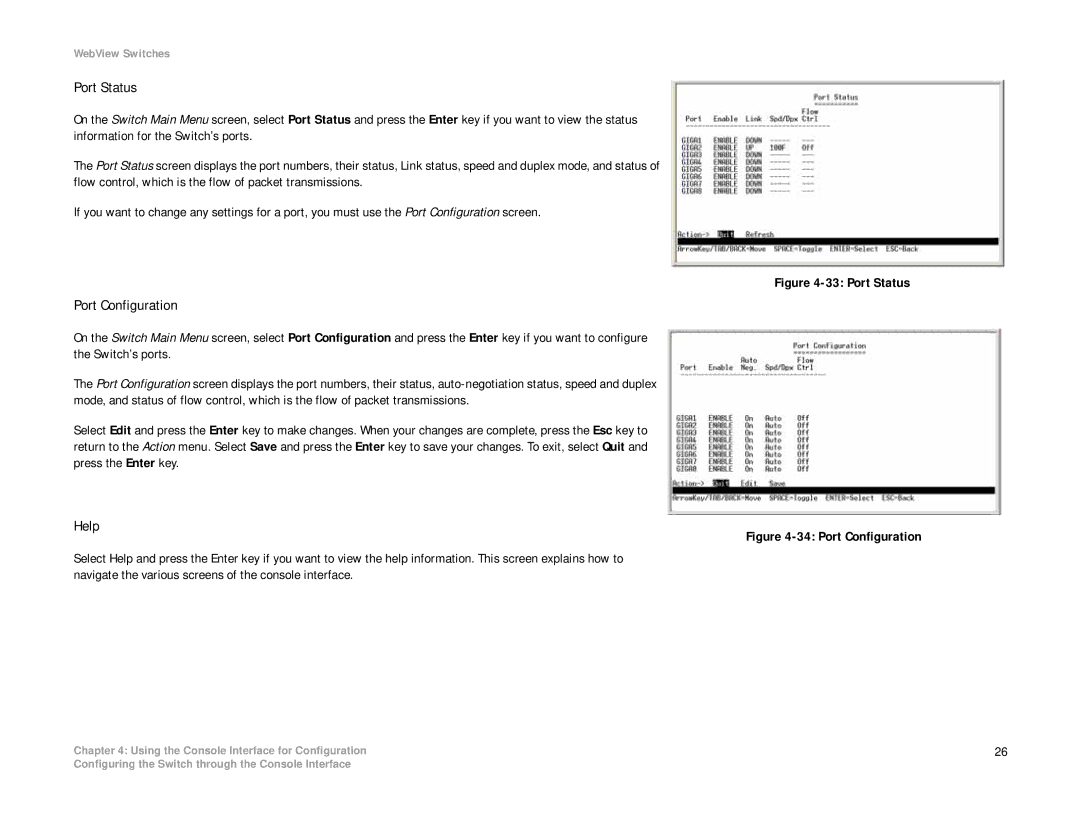 Linksys SRW2008P, SRW2008MP manual Port Status 