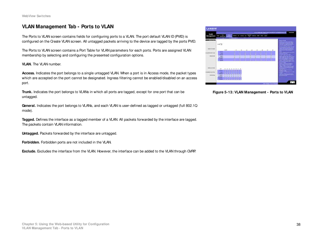 Linksys SRW2008P, SRW2008MP manual Vlan Management Tab Ports to Vlan, Vlan Management Ports to Vlan 