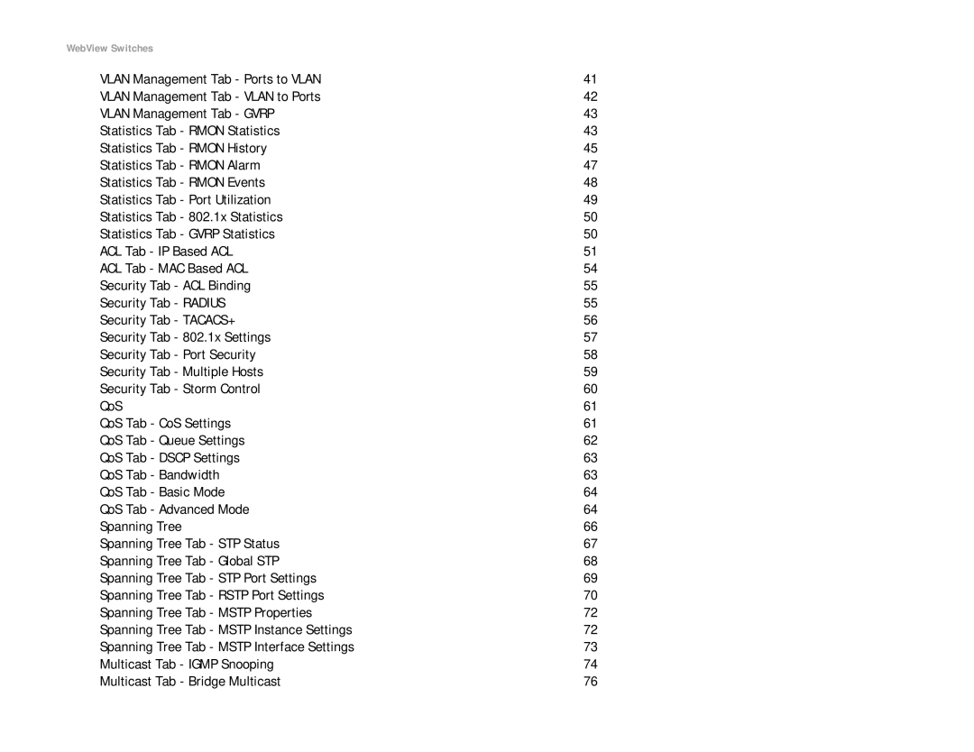 Linksys SRW208 manual WebView Switches 