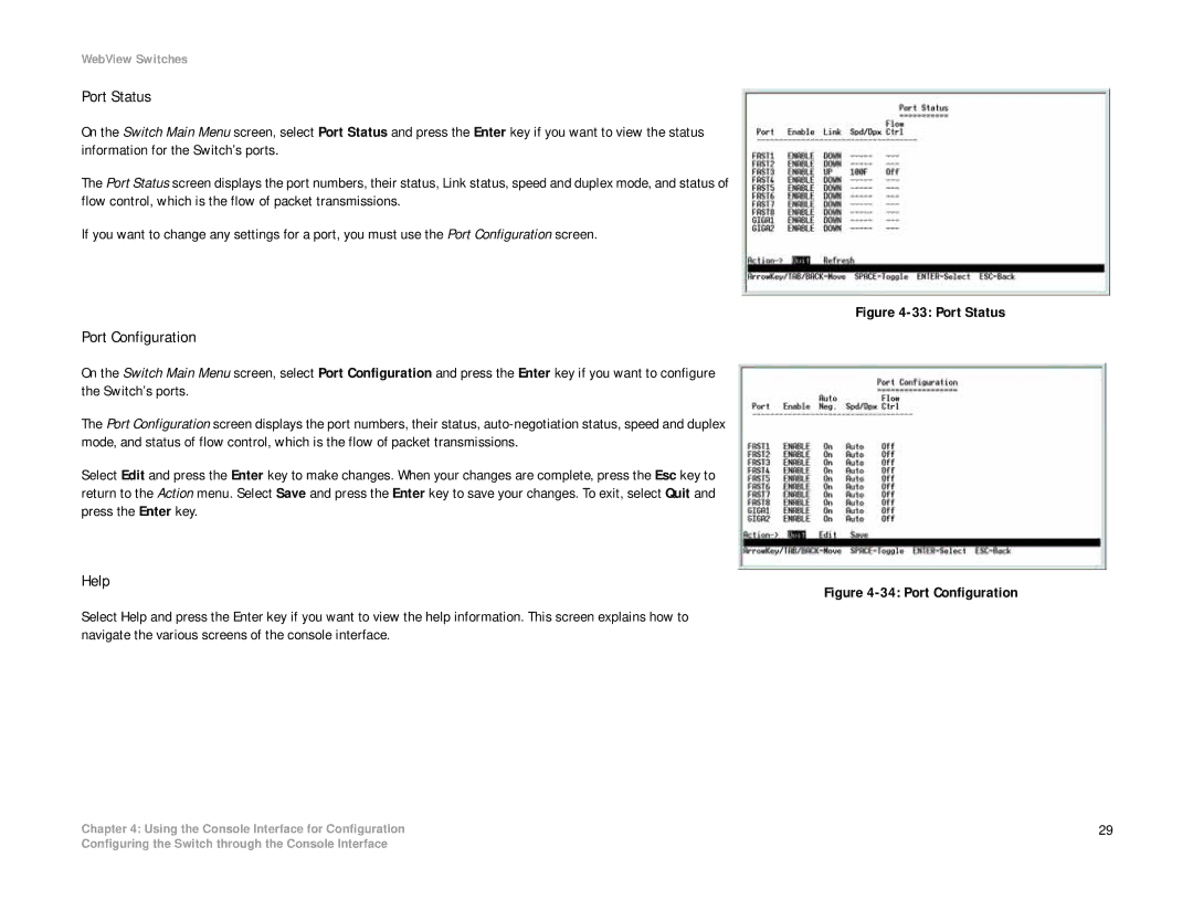 Linksys SRW208 manual Port Status 