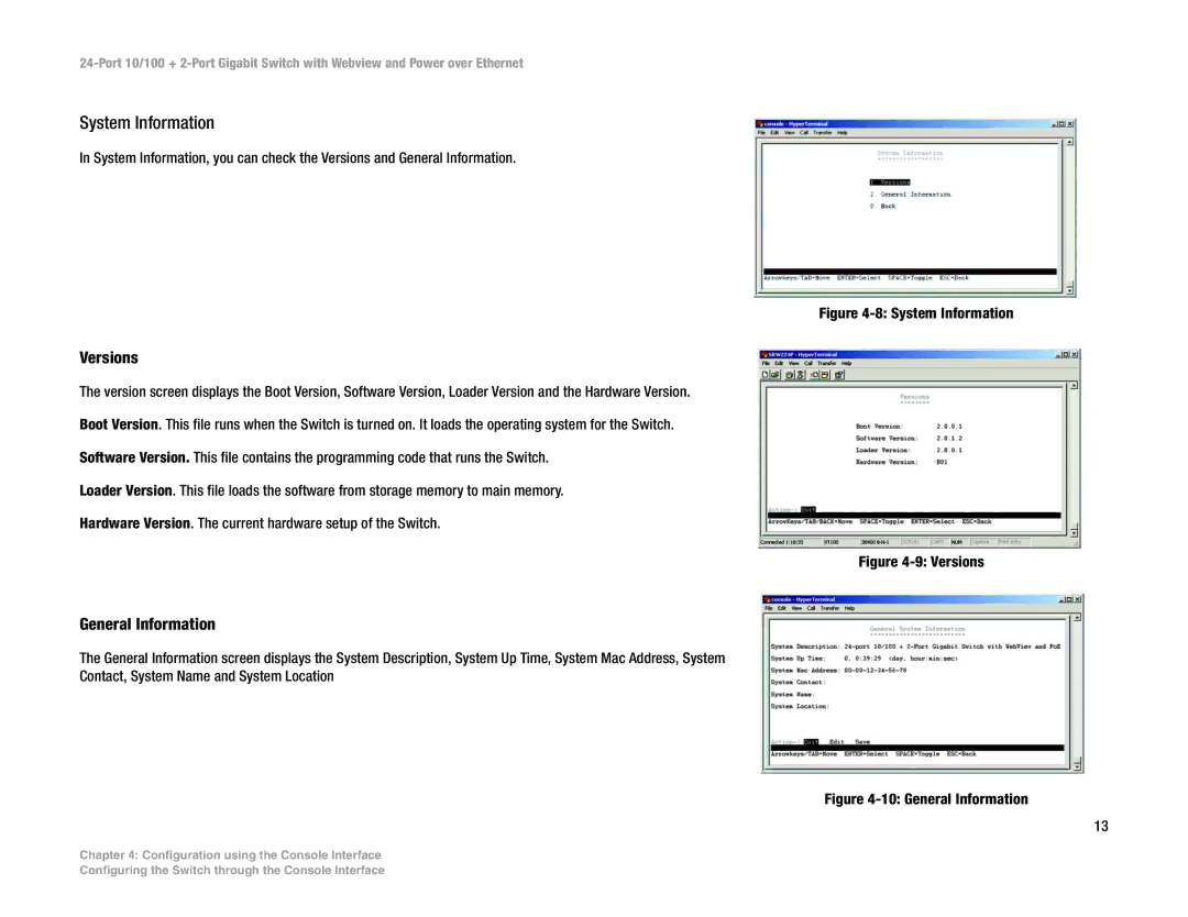 Linksys SRW224P manual Versions, General Information 