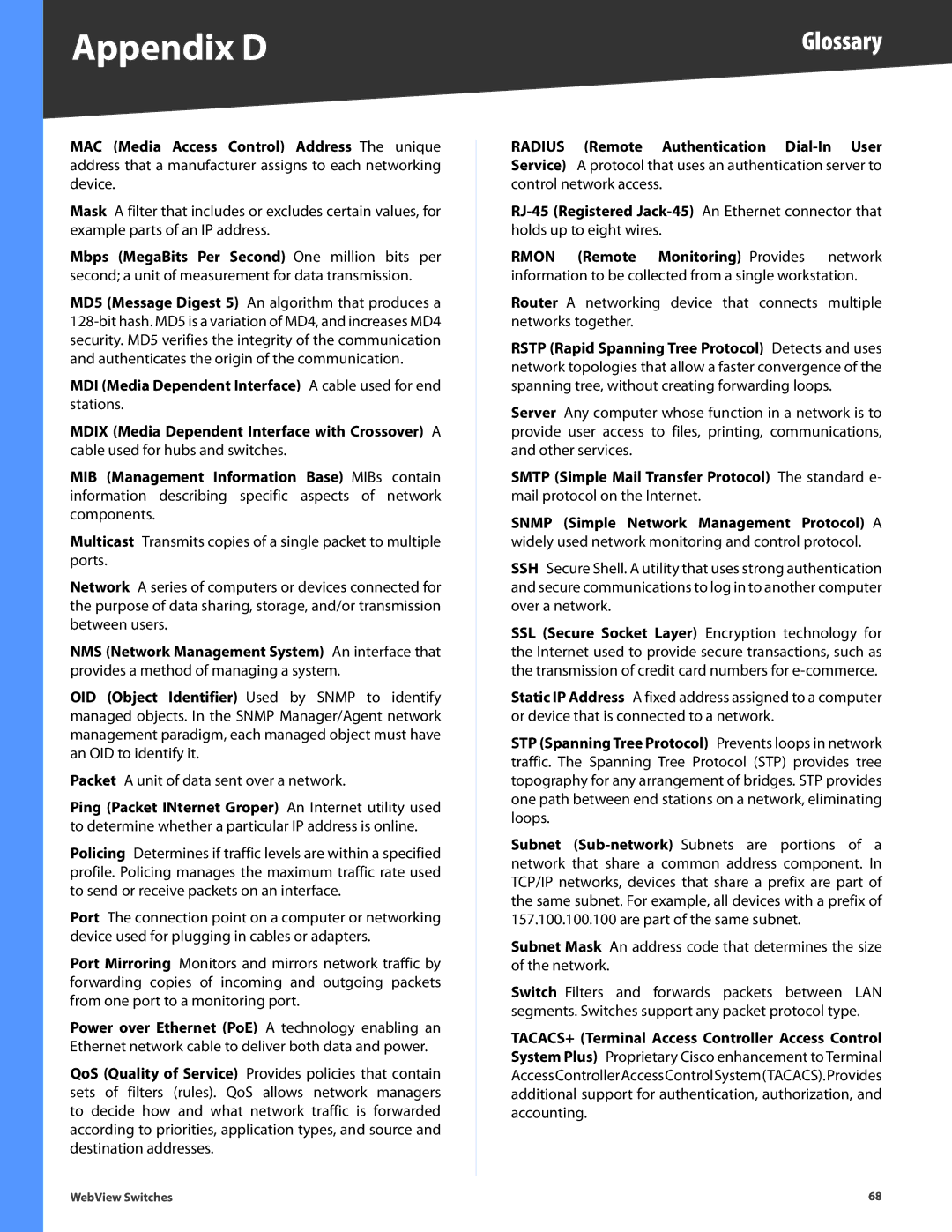 Linksys SRW248G4, SRW2048, SRW2024, SRW224G4, SRW2016 manual Smtp Simple Mail Transfer Protocol The standard e 