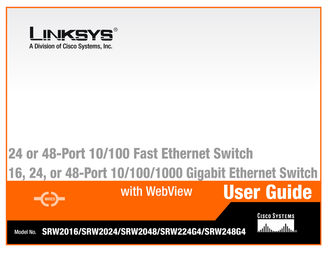 Linksys SRW2048, SRW248G4, SRW224G4, SRW2016 manual User Guide 