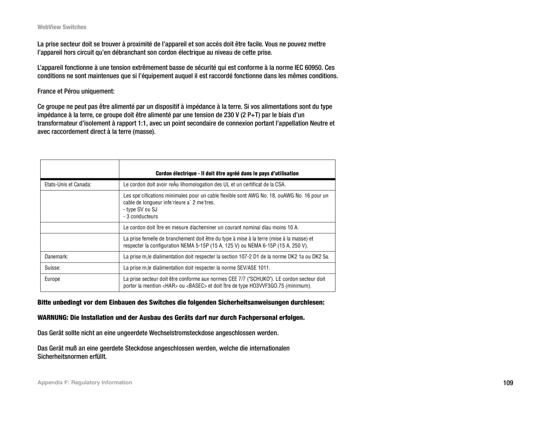 Linksys SRW2016, SRW248G4, SRW2048, SRW224G4 manual 109 