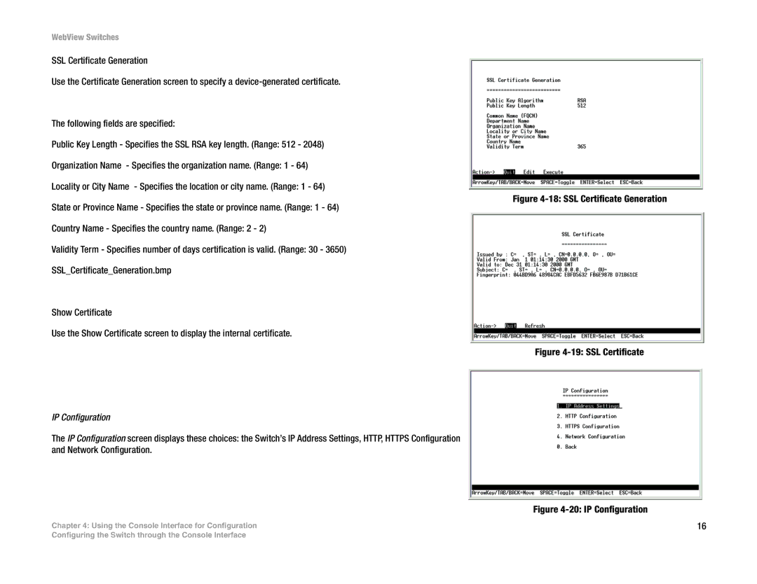 Linksys SRW224G4, SRW248G4, SRW2048, SRW2016 manual IP Configuration 