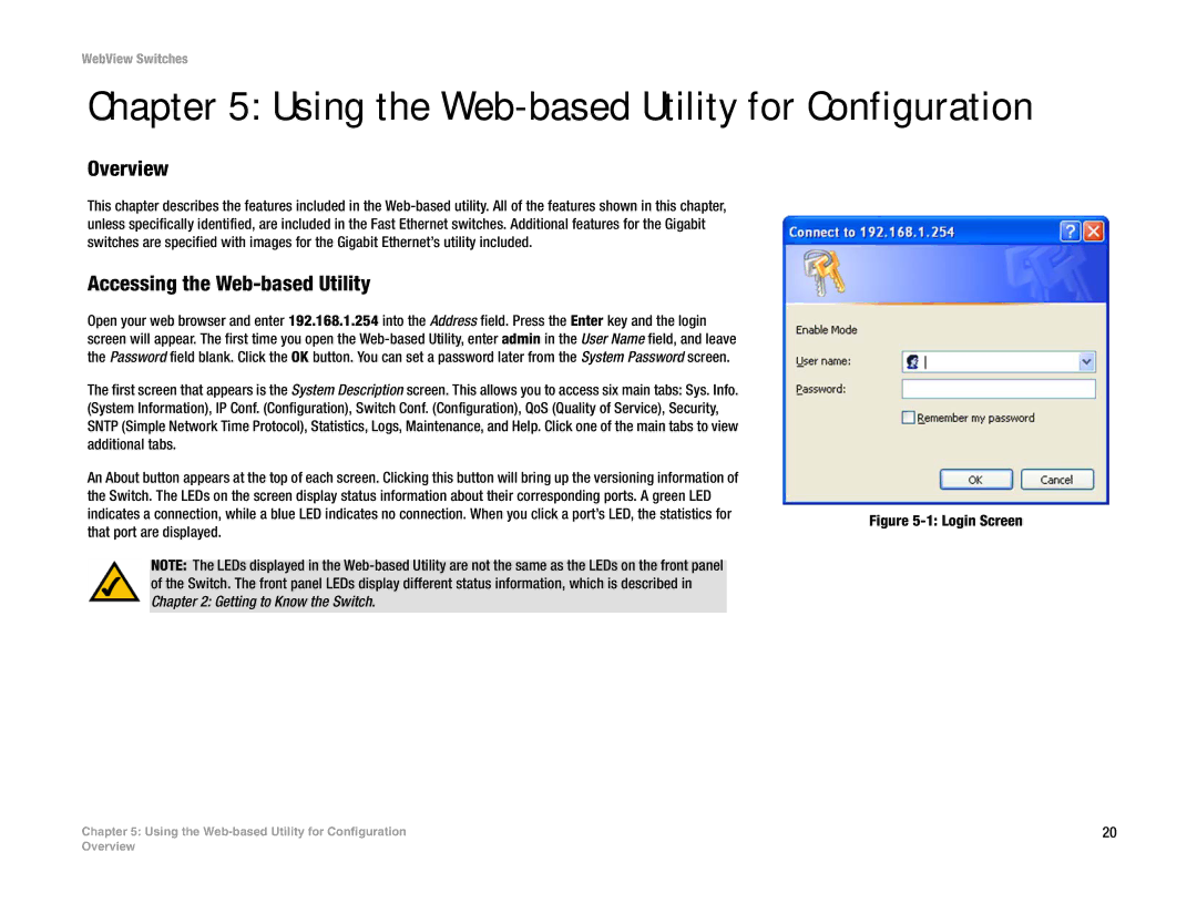 Linksys SRW224G4, SRW248G4, SRW2048, SRW2016 Using the Web-based Utility for Configuration, Accessing the Web-based Utility 