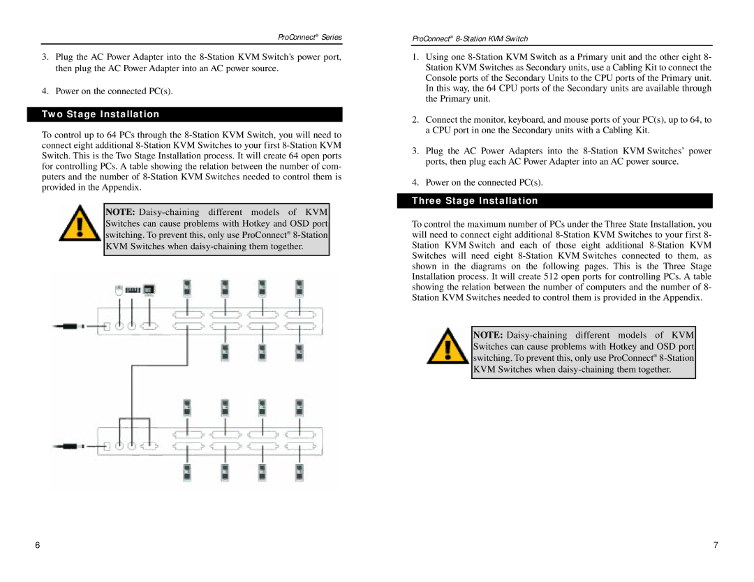 Linksys SVIEW08 v2 manual Two Stage Installation, Three Stage Installation 