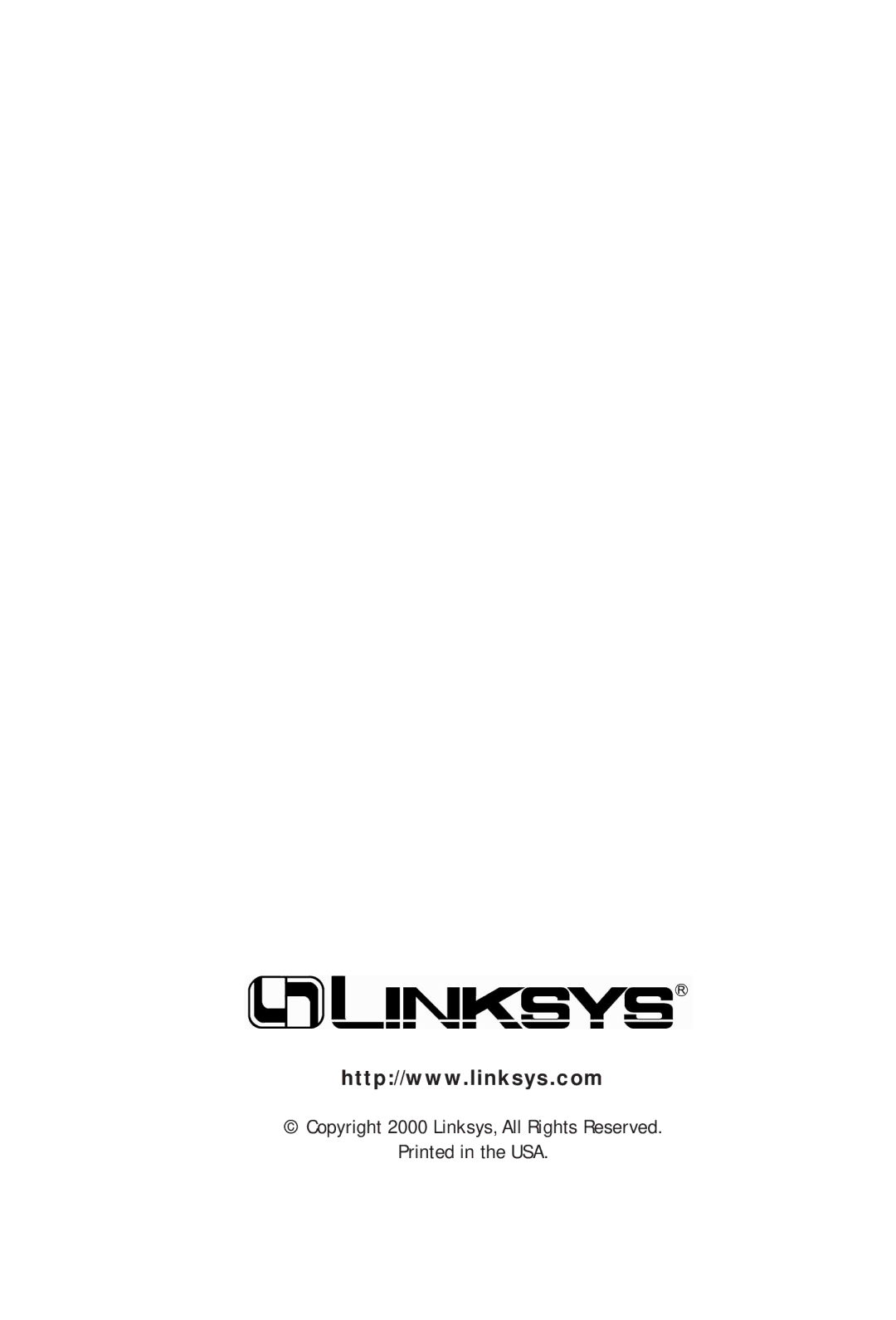 Linksys USB100H1 manual Copyright 2000 Linksys, All Rights Reserved 