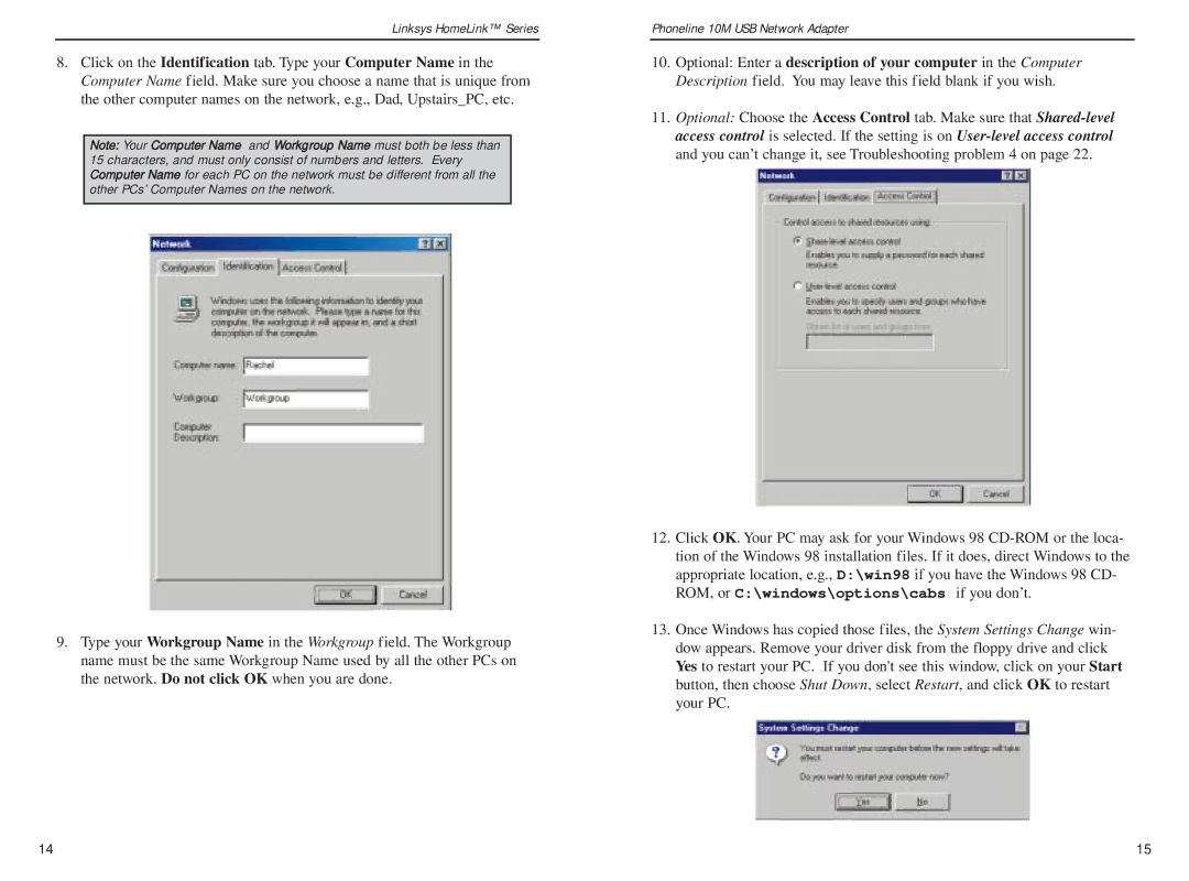 Linksys USB200HA manual Linksys HomeLink Series 